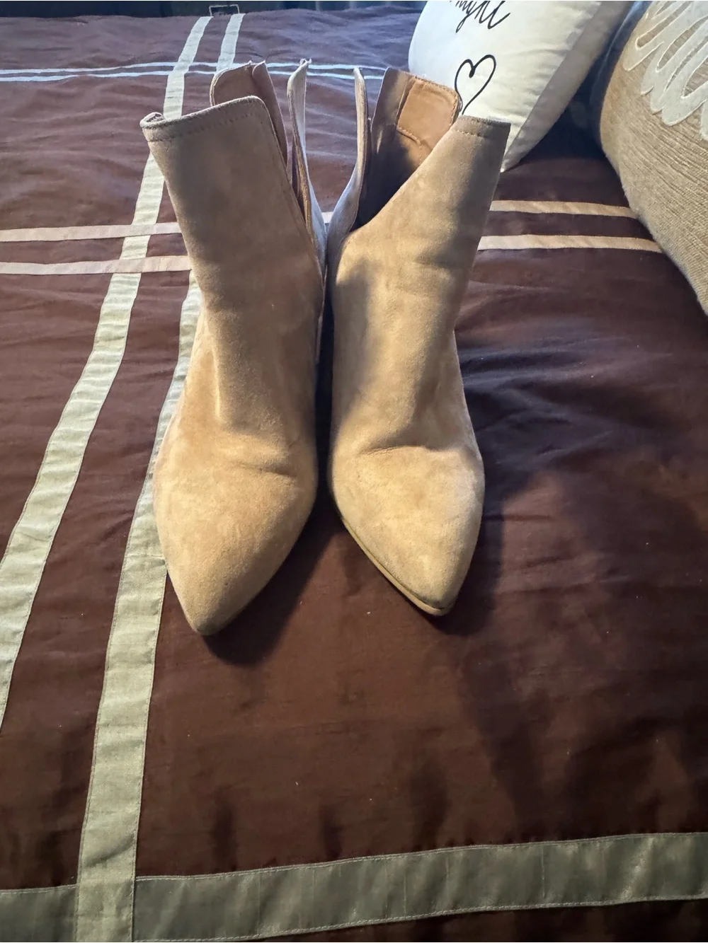 Steve Madden Taupe Suede Pointed Ankle Booties